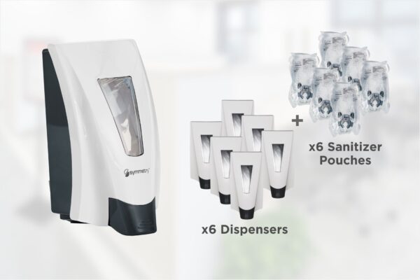 Sanitation Dispenser with Sanitizer Pouch Kit - Case of 6