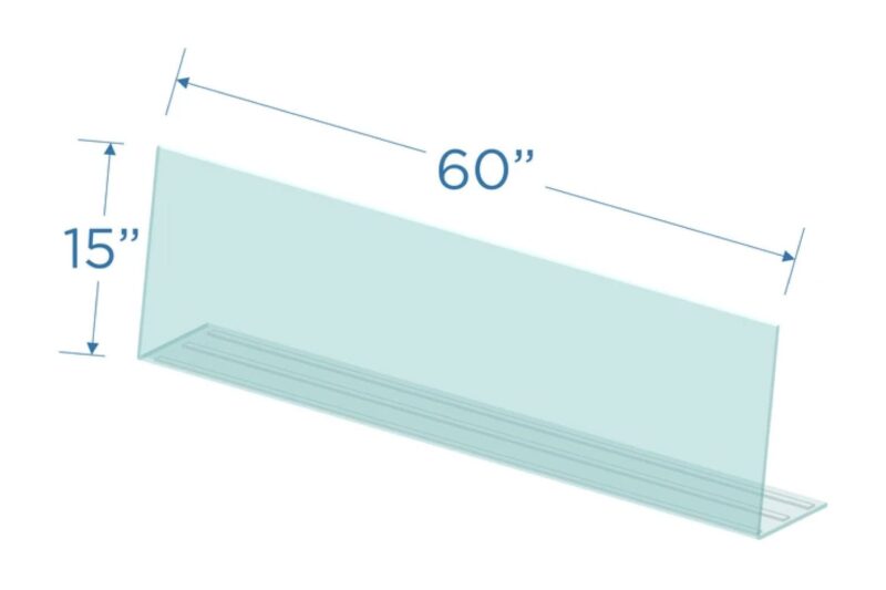 60" x 15" acrylic display sign holder.