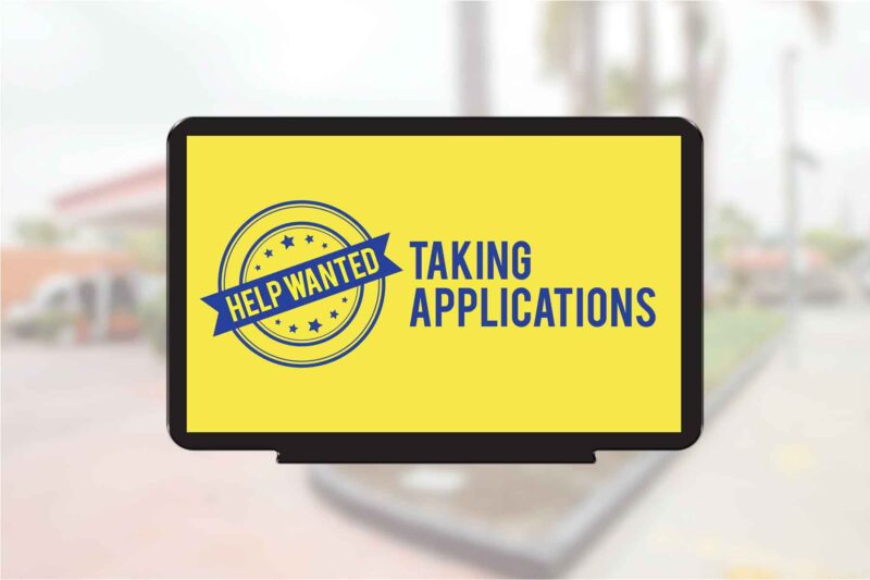 "Help Wanted Taking Applications" - Pump Topper Insert