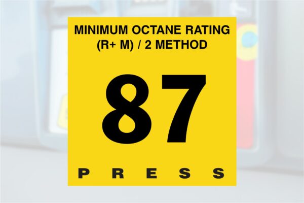 Gilbarco Encore 300/500C Octane Rating Decals