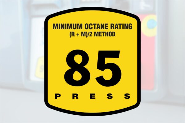 Octane Rating 85 Soda Push Button Decals Gilbarco Encore S