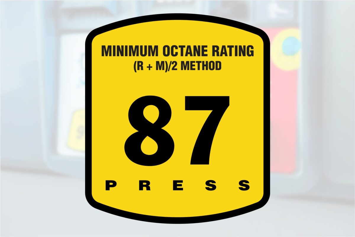 Octane Rating 87 Soda Push Button Decals Gilbarco Encore S