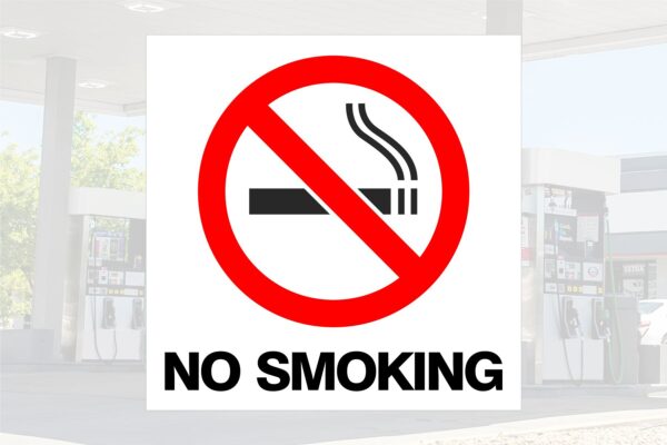 No Smoking Regulatory Decal with Symbol Square Cut 6x6