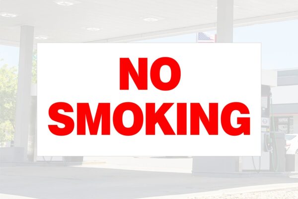 No Smoking Regulatory Decal Red on White - 6x12