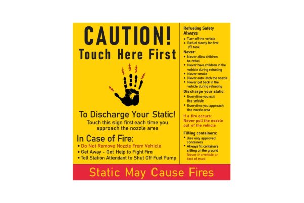 Caution Touch Here First Decal