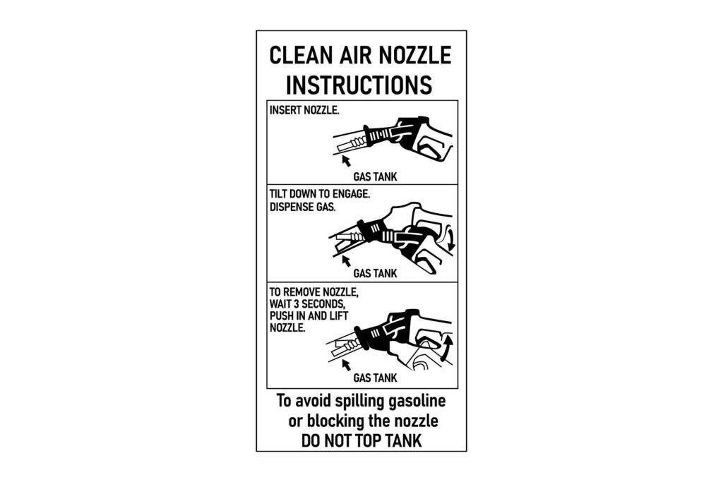 "Clean Air Nozzle Instructions" w/Graphic - Decal