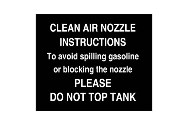 Clean Air Nozzle Instructions White on Black