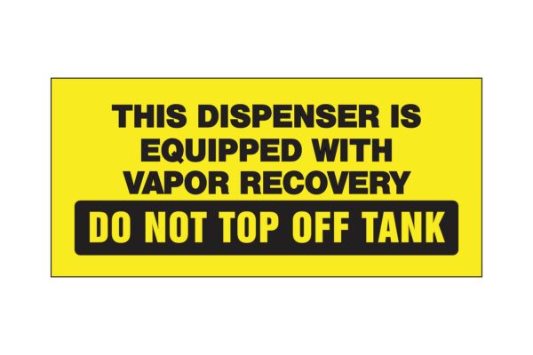 Do Not Top Off Tank Decal