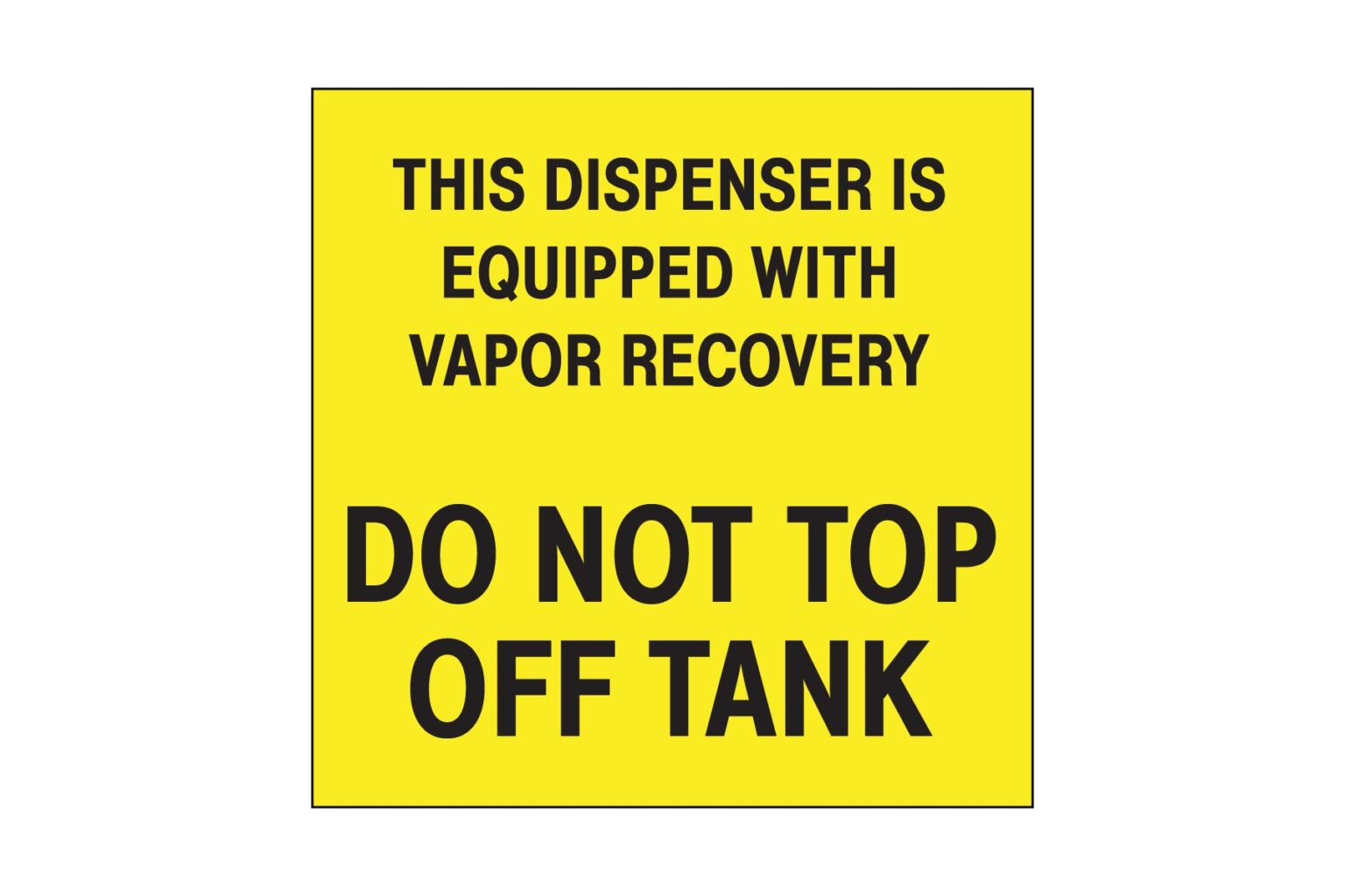 Do Not Top Off Tank Decal