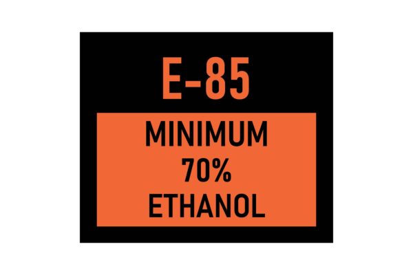E-85 Minimum 70% Ethanol Decal