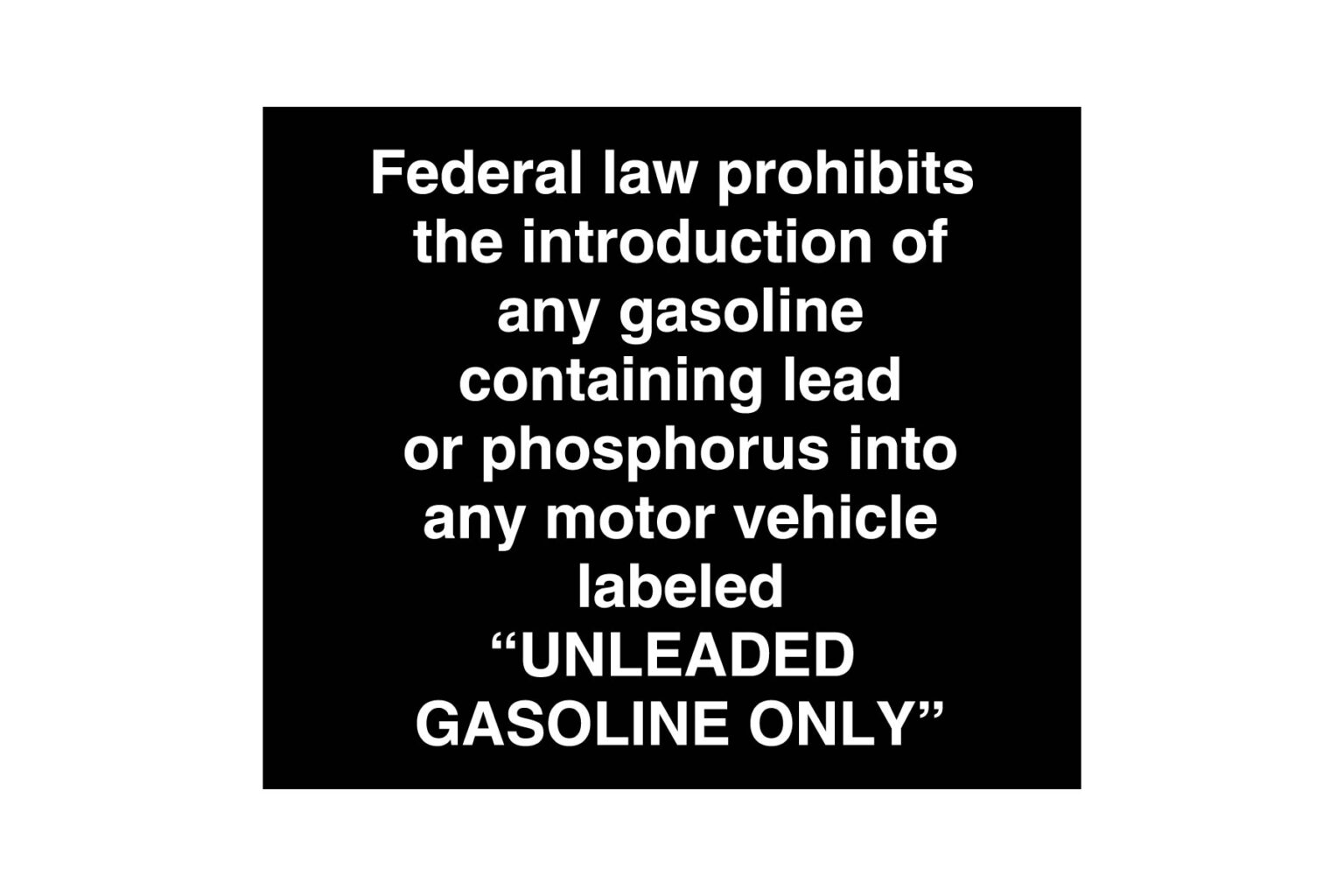Gas Station Federal Law Prohibits Decal