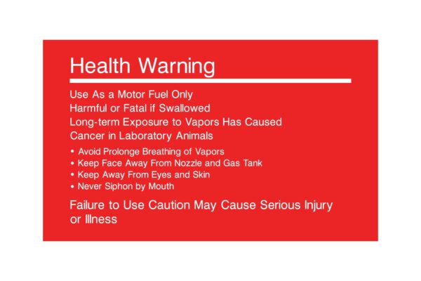 Health Warning Decal