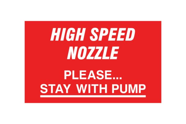 High Speed Nozzle Decal White on Red