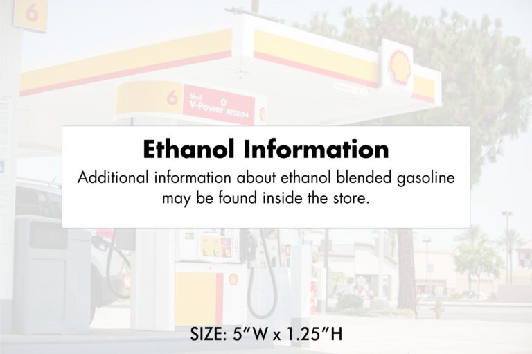 Shell RVIe – Ethanol Information Additional - Decal