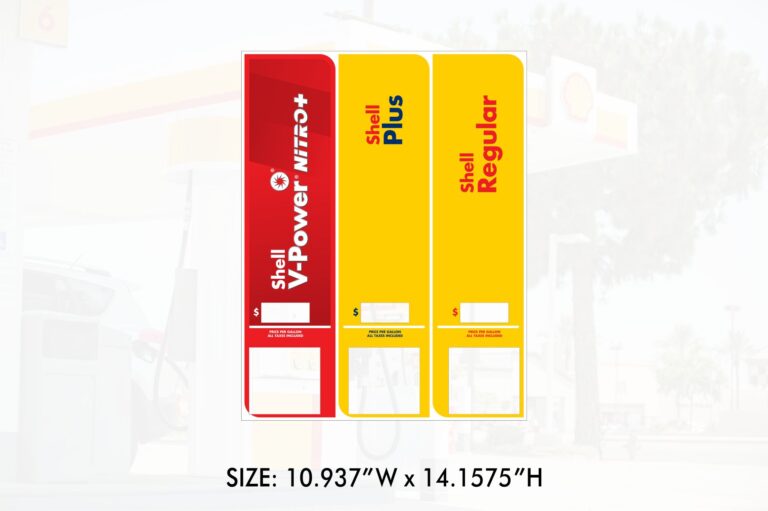 Shell RVIe – Product ID Overlay – Gilbarco Encore C - 3+0 for 3+1 - Decal
