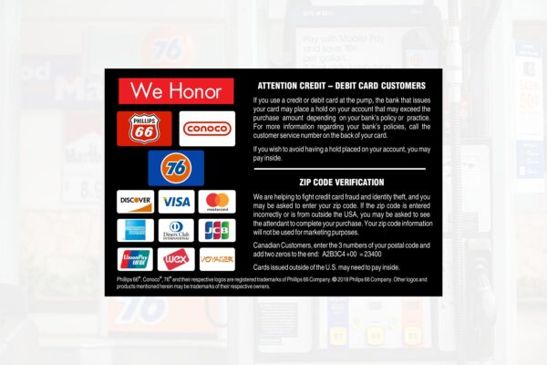 76 - Credit Card - Wide - Decal