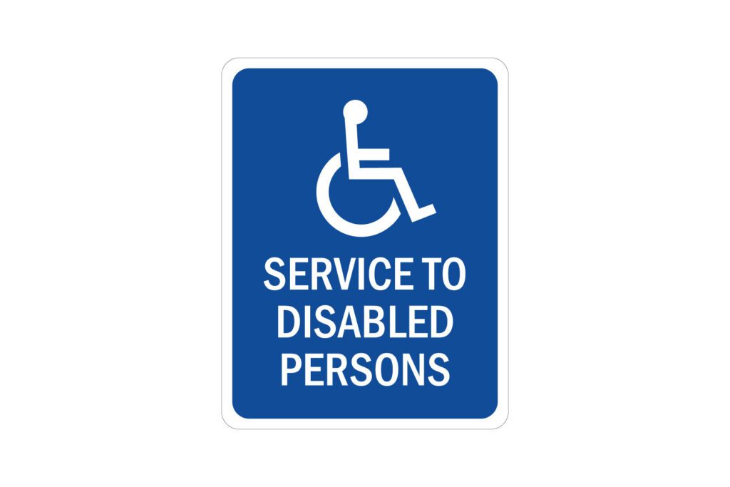 "Service to Disabled Persons" - Sign