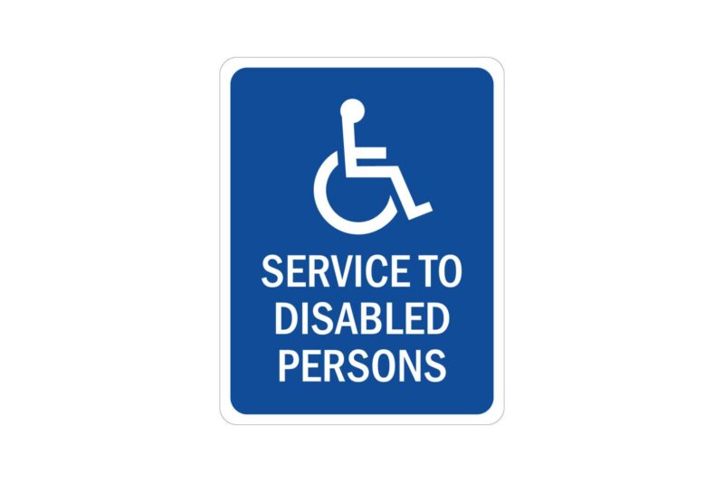 "Service to Disabled Persons" - Sign