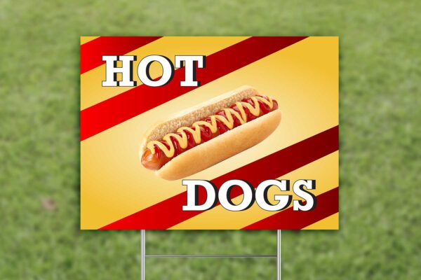 Yard Sign for Grass with Hot Dogs Graphic