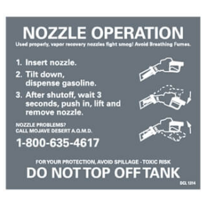 Chevron - California - Clean Air Nozzle Operation Instructions for Mojave Desert (A.Q.M.D.) - Decal