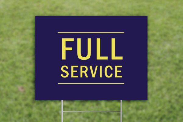 Yard Sign for Grass with Full Service Graphic