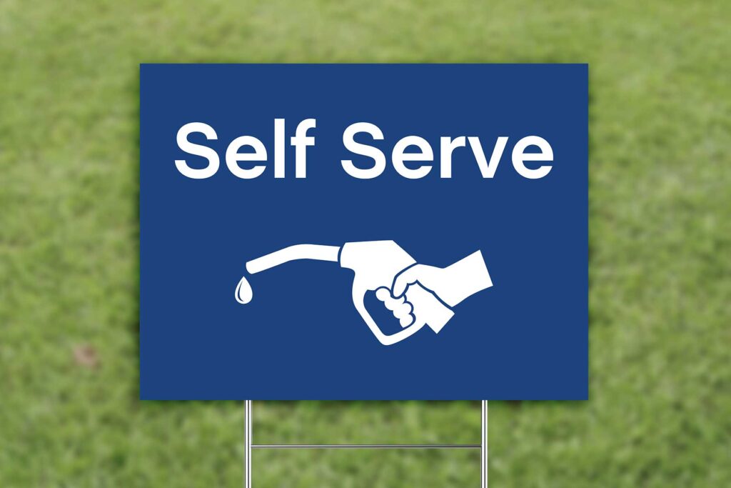 "Self Serve" - Yard Grass Sign