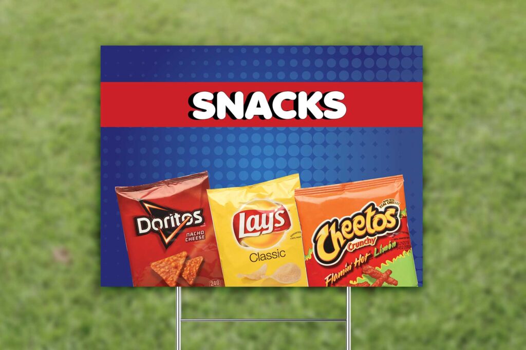 "Snacks" - Yard Grass Sign