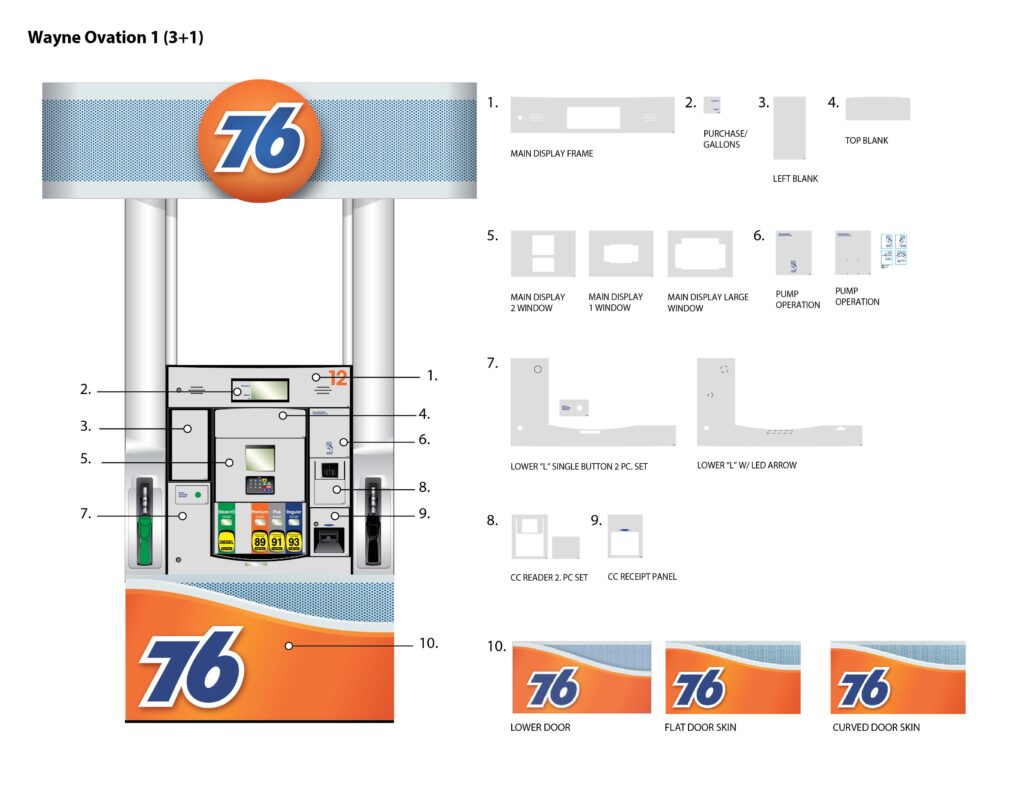 76 – Crest  – Wayne Ovation 2 (3+1) – Full Decal Kit