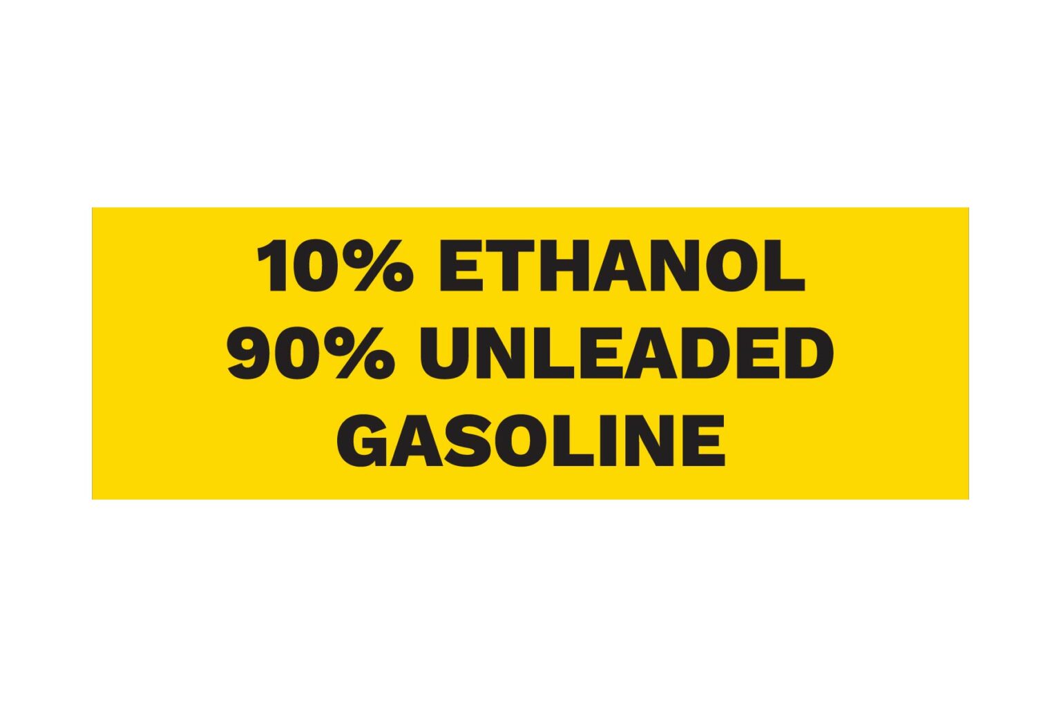 10% Ethanol 90% Unleaded Gasoline Decal