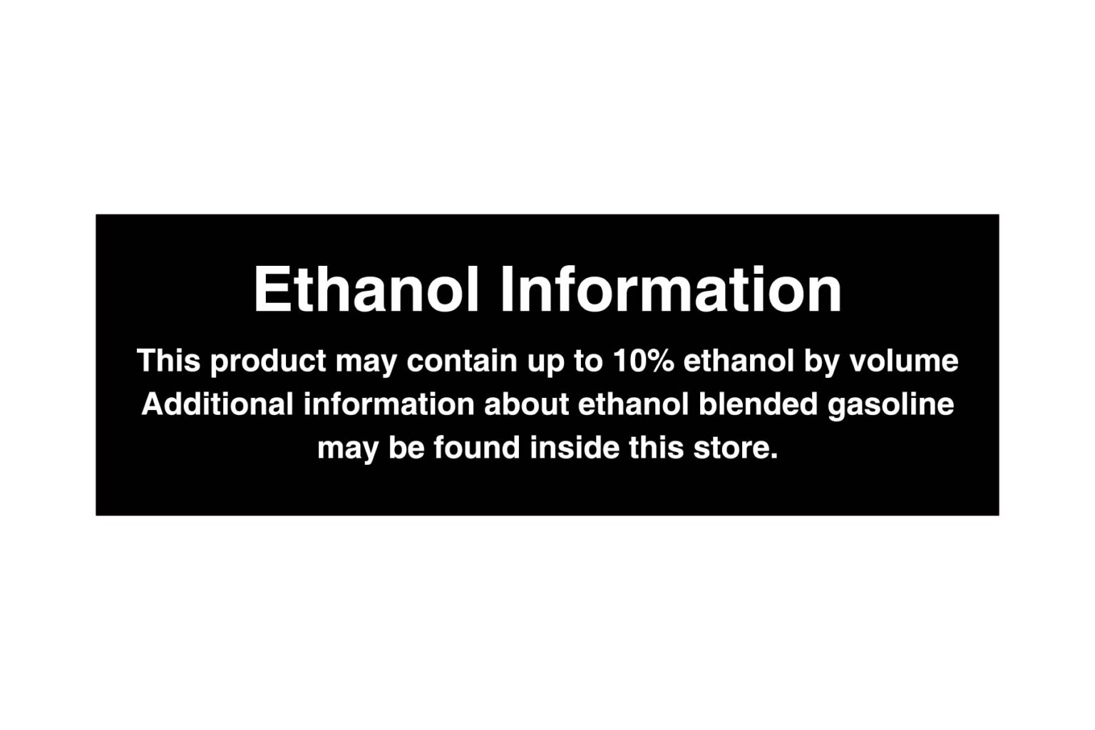 Ethanol Information Decal