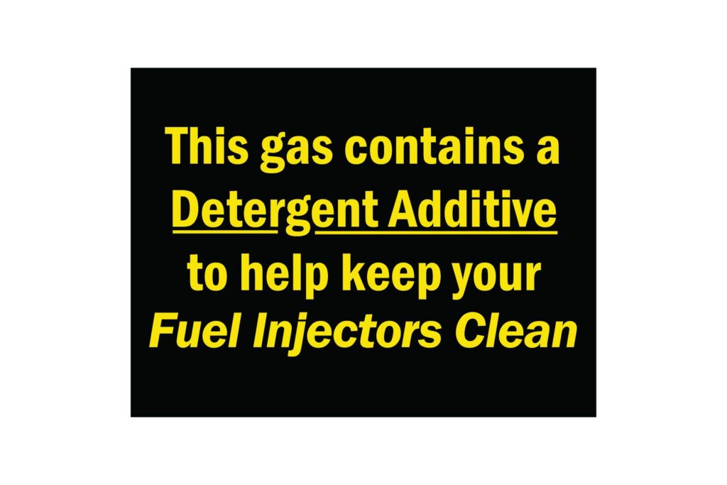 "This Gas Contains Detergent Additive" Decal
