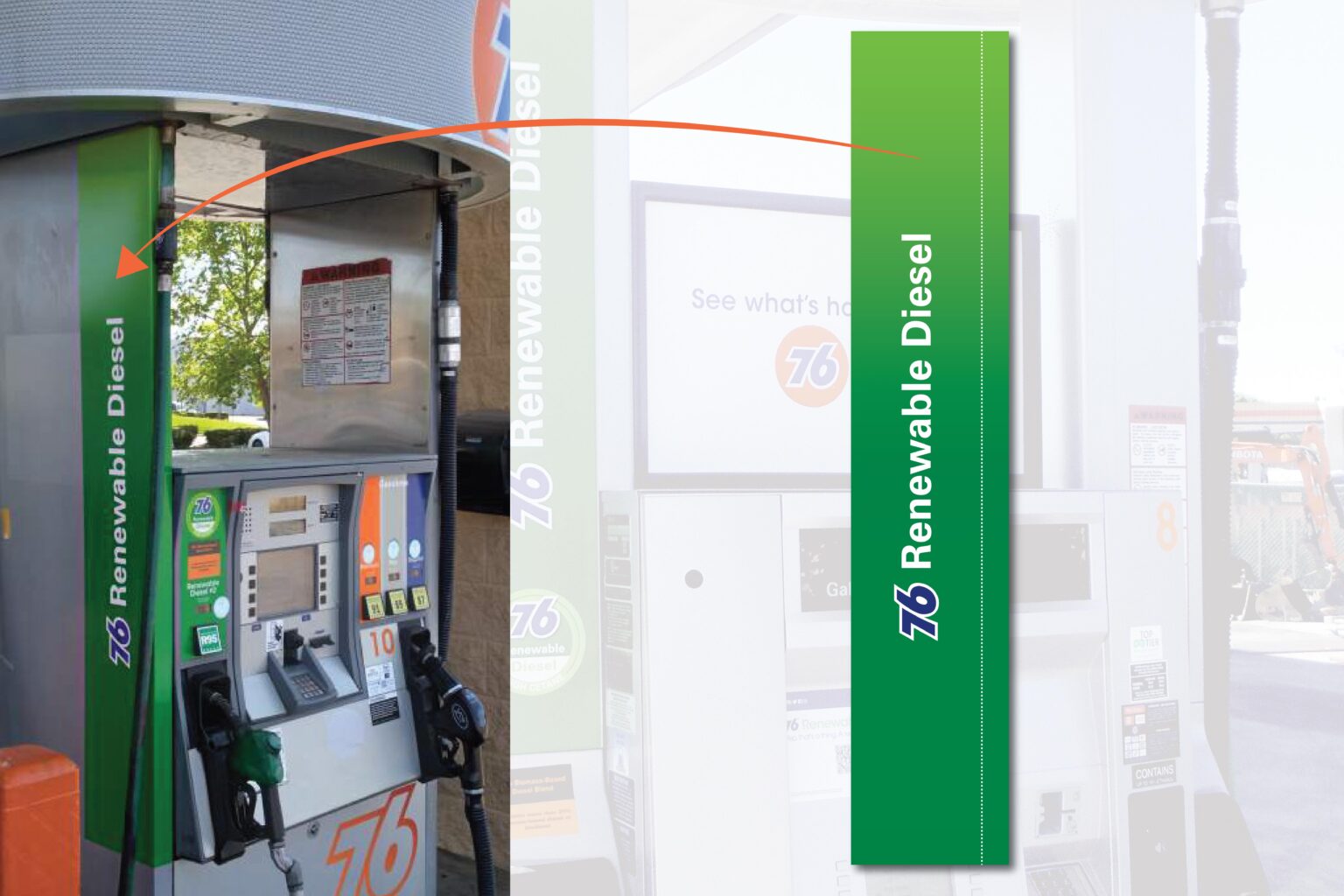 76 Renewable Diesel - Gilbarco Encore & Advantage - Riser - Decal