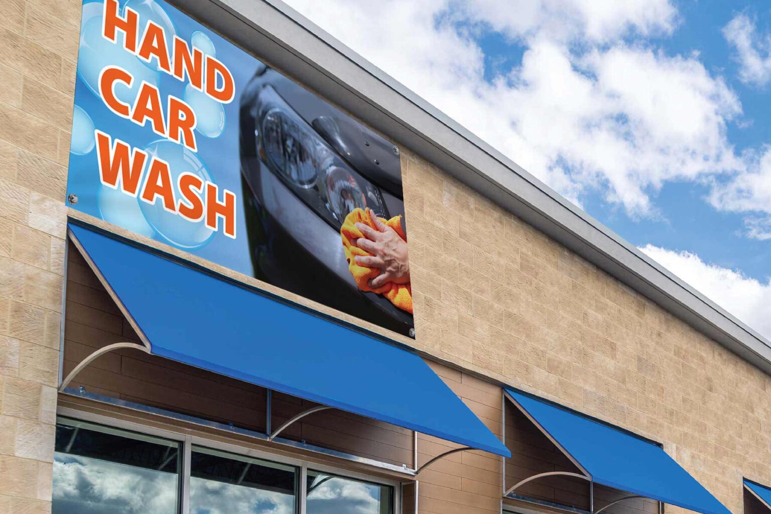 Hand Car Wash Banner Render