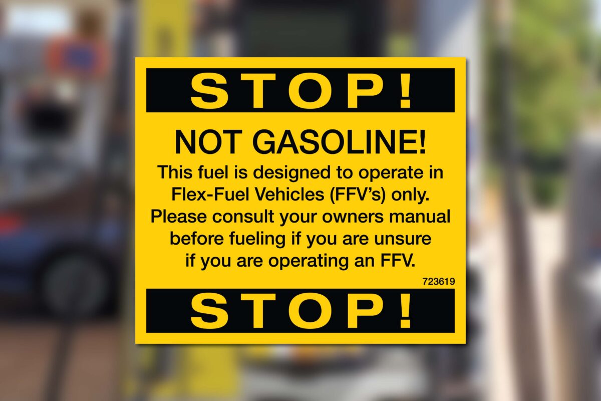 STOP! NOT GASOLINE! Decal