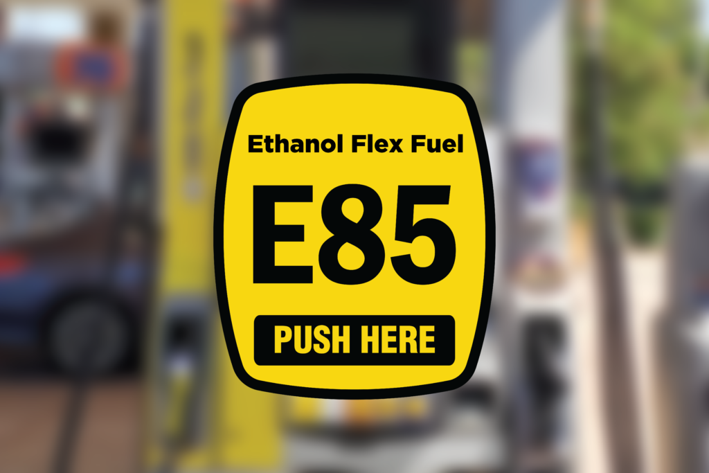 E85 Wayne Ovation Octane Rating Decal