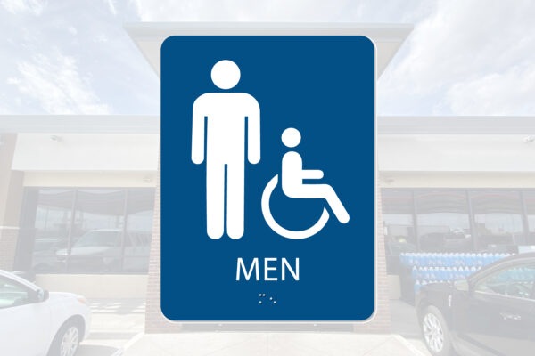 Men's Handicapped Bathroom Sign w/ Braille