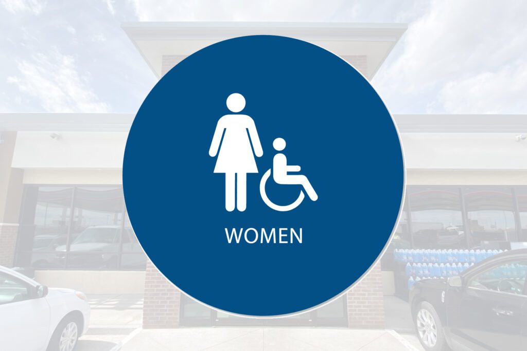 Women's restroom, accessible.