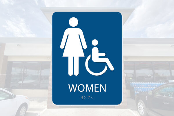 Women’s Handicap Bathroom Signs w/ Braille