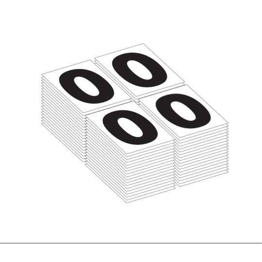 Here's an alt tag for the image: Number stickers, various colors, 98 pieces.