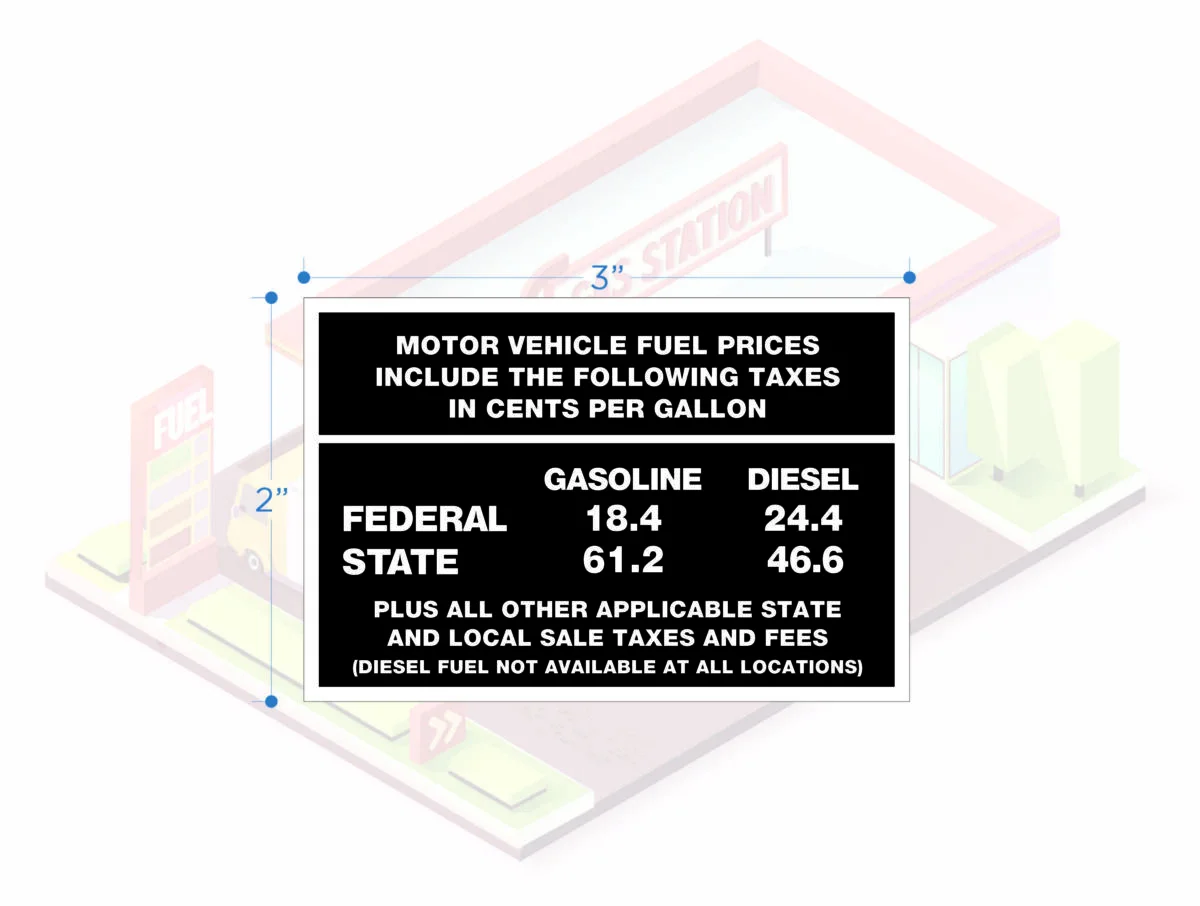 California Gas Tax Decal | July, 2025 | PACK OF 25