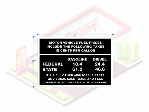 California Gas Tax Decal | July, 2025 | PACK OF 25