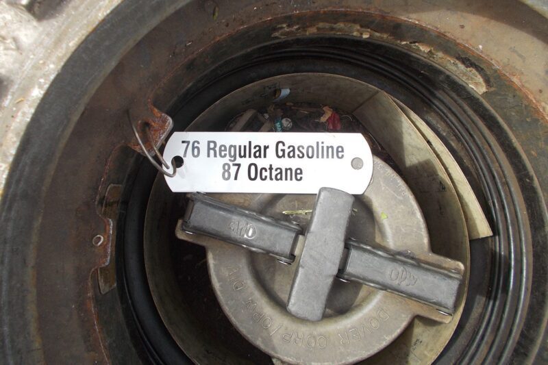 87 Octane regular gasoline tank.