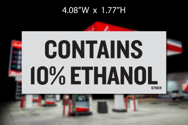 Contains 10% Ethanol - Silver - 1.77 x 4.08 - Gilbarco Encore S - United Pacific