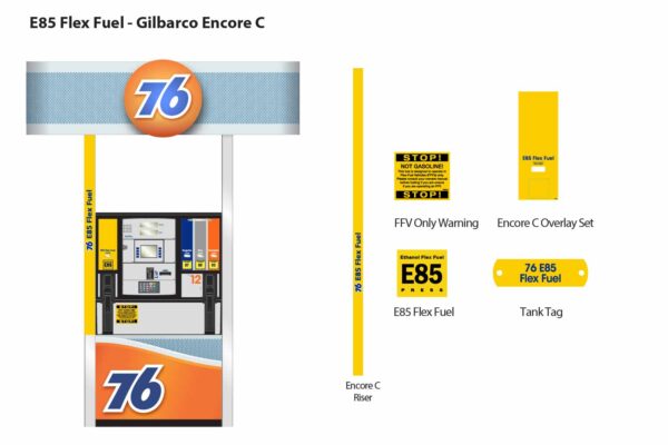 76 E85 Flex Fuel Gilbarco Encore C Decal Kit