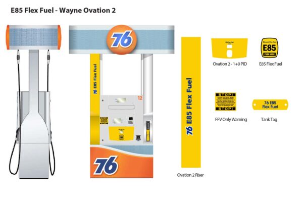 76 E85 Flex Fuel Wayne Ovation 2 Decal Kit