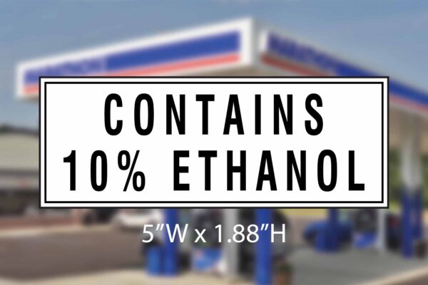 Marathon - Contains 10% Ethanol - IL State - Regulatory Decal 5x1.88