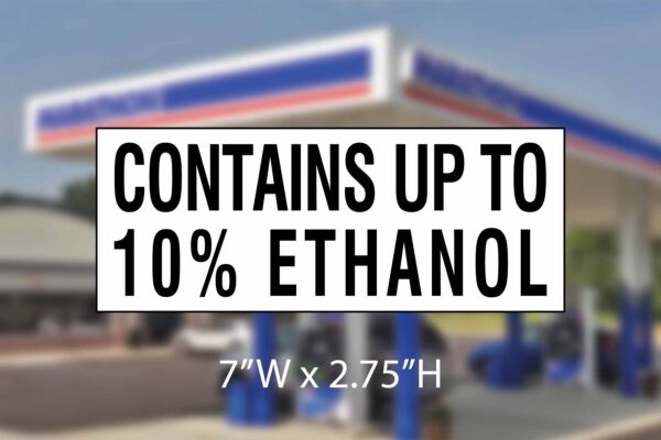 Marathon - Contains Up to 10% Ethanol 7x2.75 - Regulatory Decal
