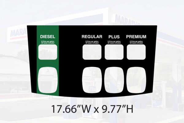 Marathon Wayne Ovation 2 3+1 Diesel Dual Totalizer Grade Panel 17.66x9.77 - Product ID Overlay