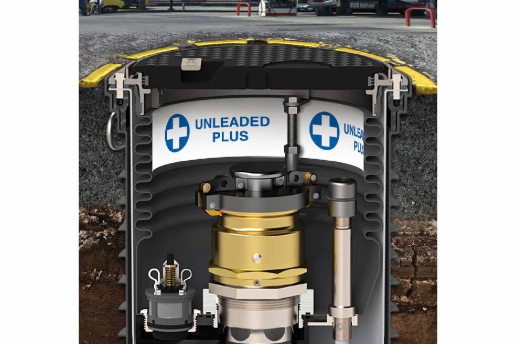Underground unleaded plus fuel dispenser.