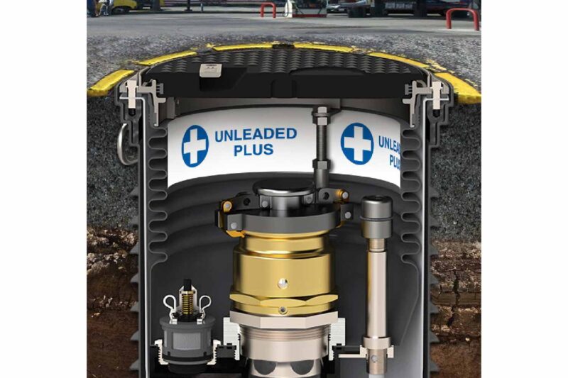 Underground unleaded plus fuel dispenser.